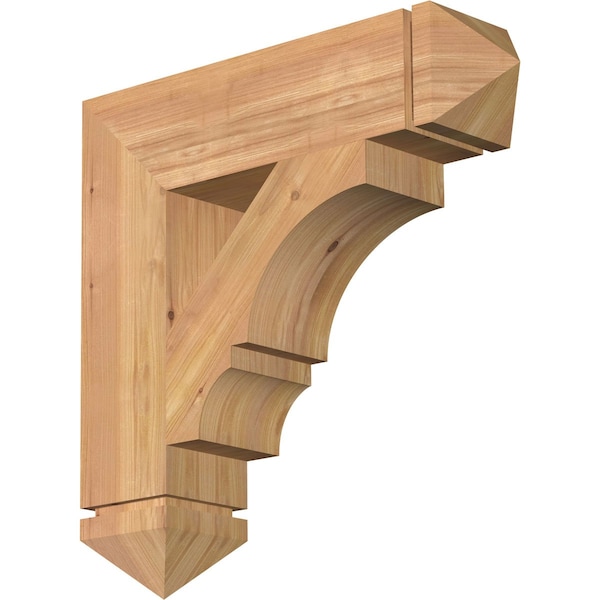 Ekena Millwork Balboa Arts & Crafts Smooth Bracket, Western Red Cedar, 5 1/2"W x 24"D x 24"H BKT06X24X24BOA03SWR - main
